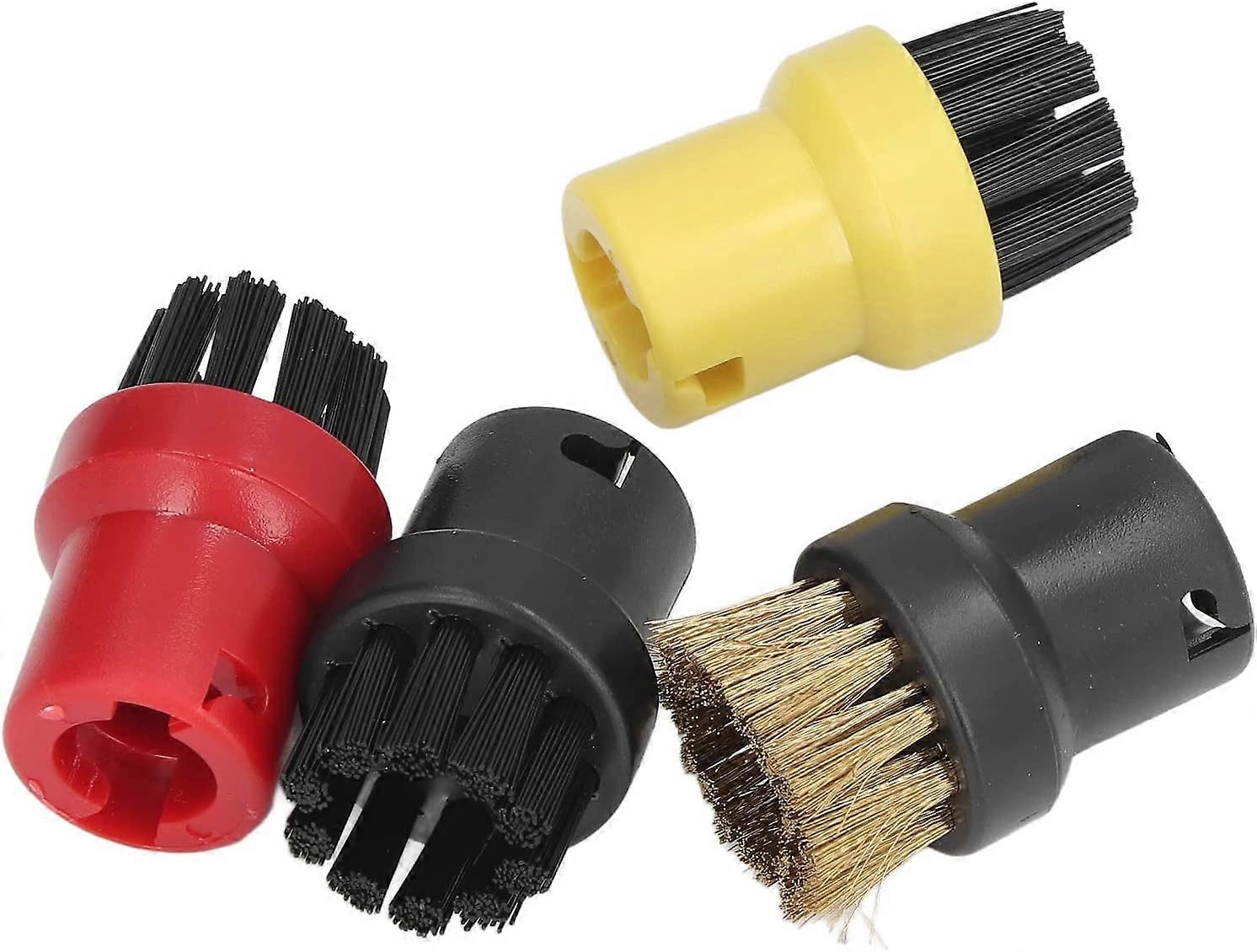 4Pcs Steam Cleaner Brushes, Dust Remove Steam Cleaning Brush Small Round Brushes Replacement