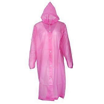 Adults Teens Emergency Raincoat Waterproof Poncho Rain Cape Pink Pink