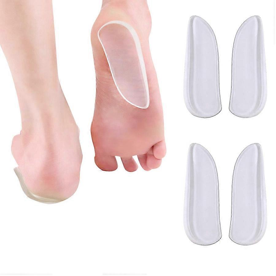 2 Pairs & Lateral Heel Wedge Silicone Insoles - Corrective Adhesive Shoe Inserts for Foot Alignment