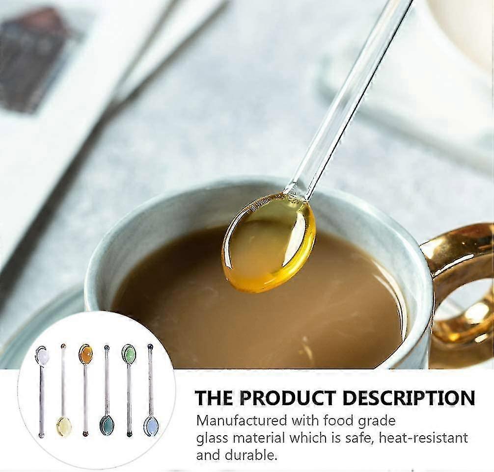 MAGICLULU Glas-Rührlöffel Set – 6 Stück, 14,2 Cm, Transparent Für Kaffee, Tee & Cocktails