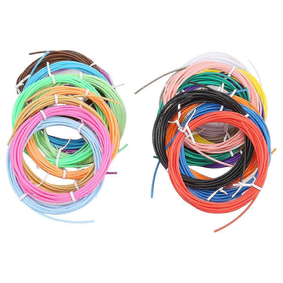 3D Printing Pen PCL Filament Refills 1.75mm, Pack of 20 Random Color, Low Melting Temp of 70, Gifts for Kids (200 FT)