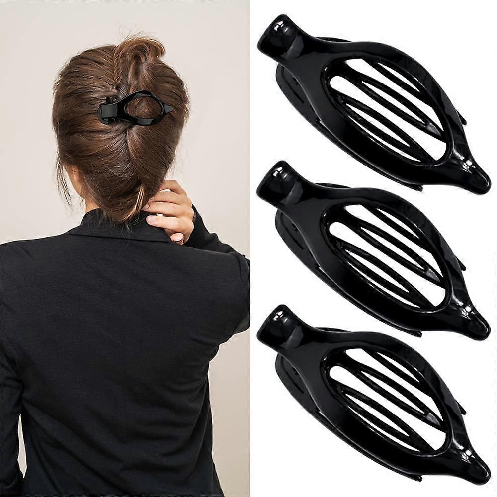 3pcs pinces à cheveux noires pinces à cheveux alligator Duck Bill pinces à cheveux moyens Cl WVY