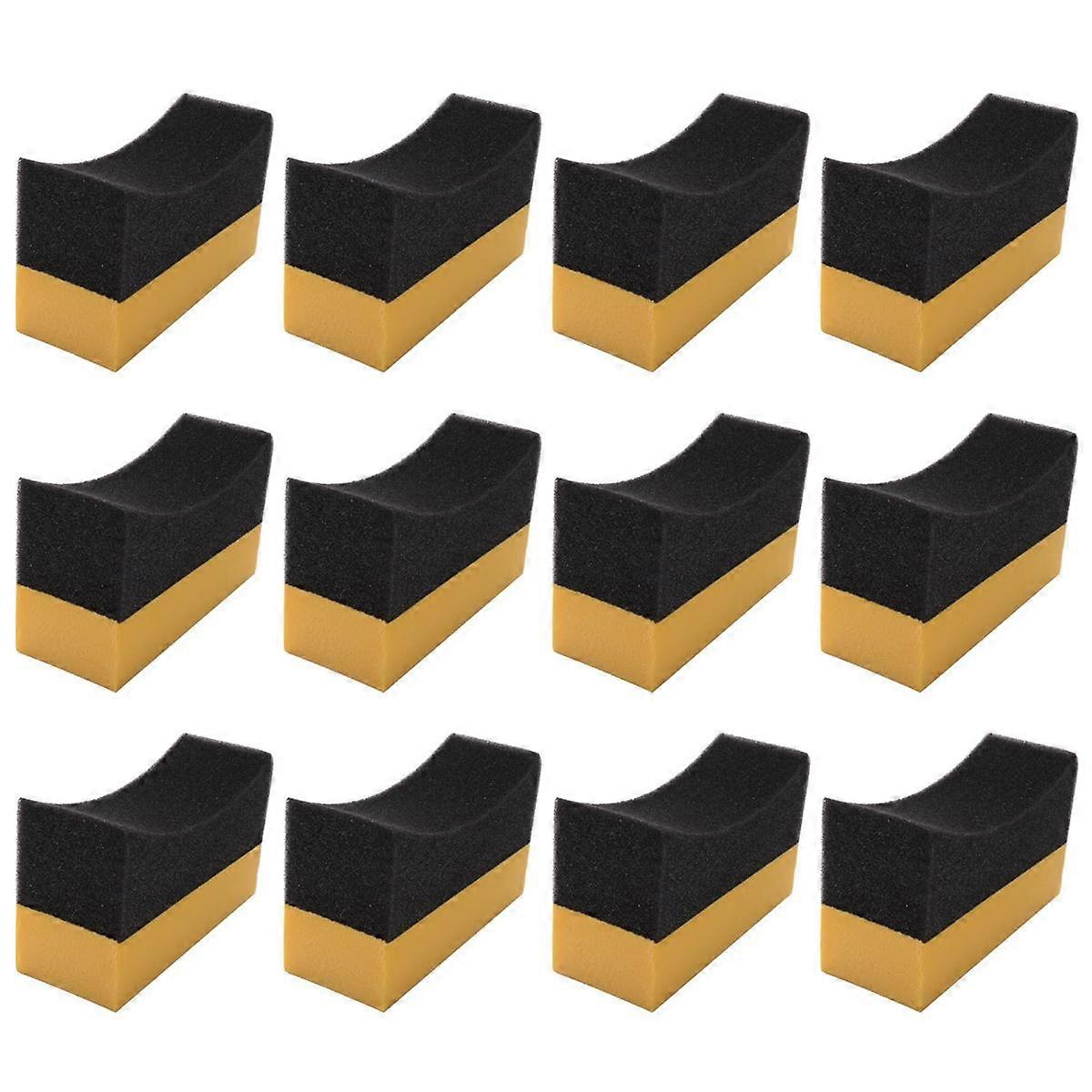 12 Pieces Tire Contour Applicator Pads Color Polishing Sponge Wax Buffing Pads Tire Shine Applicato
