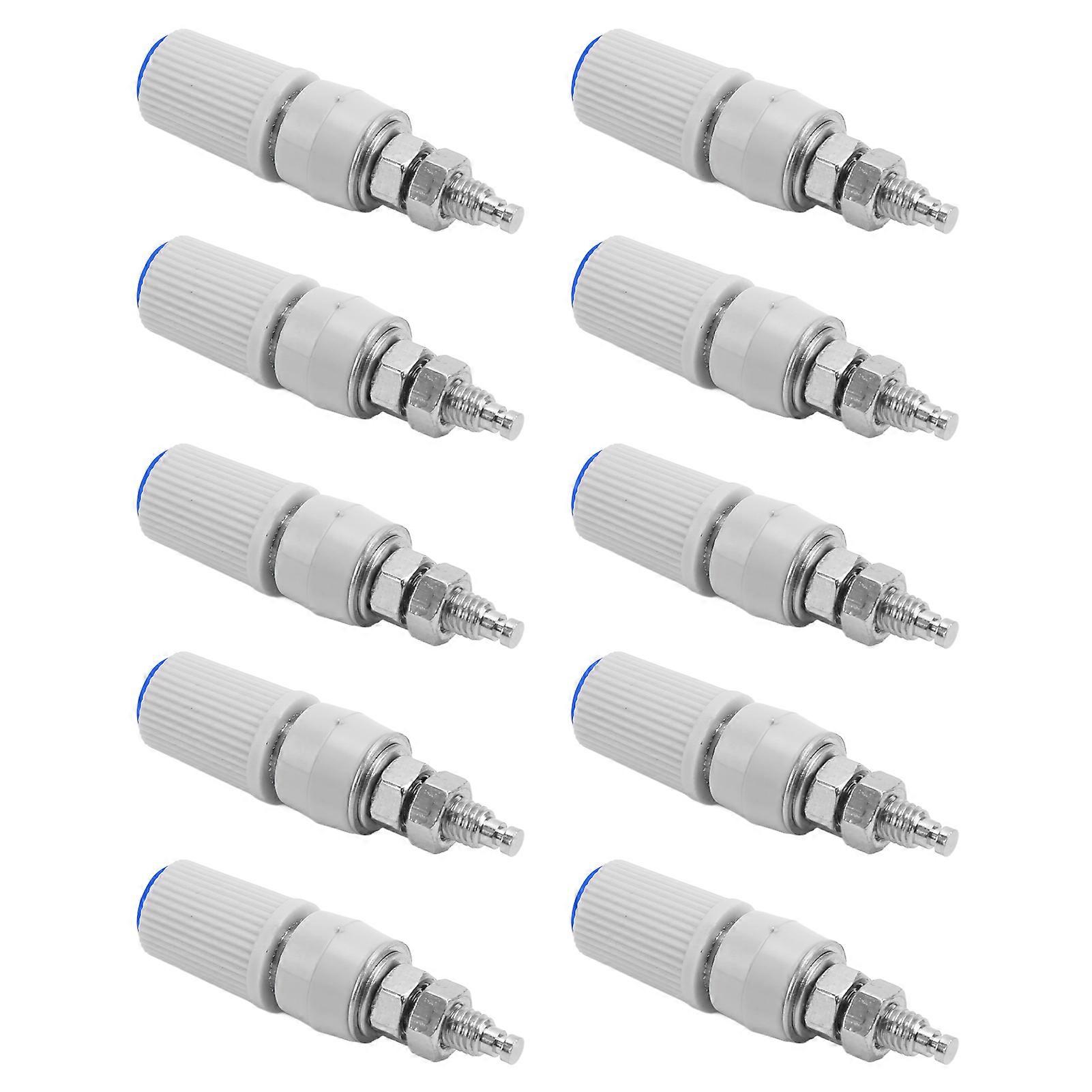 10pcs 4mm Banana Binding Post Socket M5 Copper Nickel Plated Female for Electronic EquipmentBlue