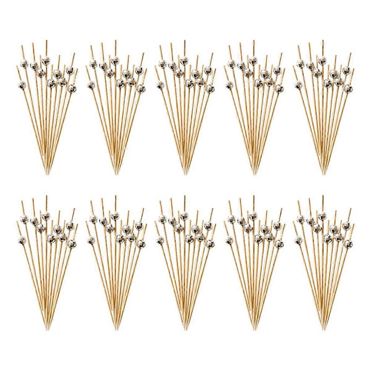 Disco Ball Decorative Toothpicks for Appetizers, Fancy Bamboo Skewers for Appetizers Drinks Disco P