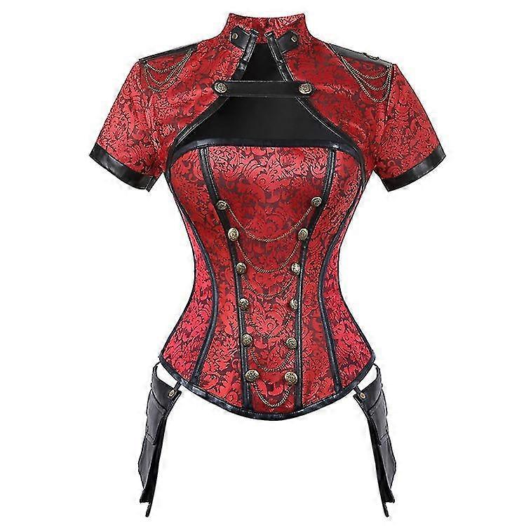 Steampunk Veste Corset Femmes Corset Acier Punk Cuir Corset Solide Bustier Gorset Gothique Plus Taille 6xl Steam Punk Korse