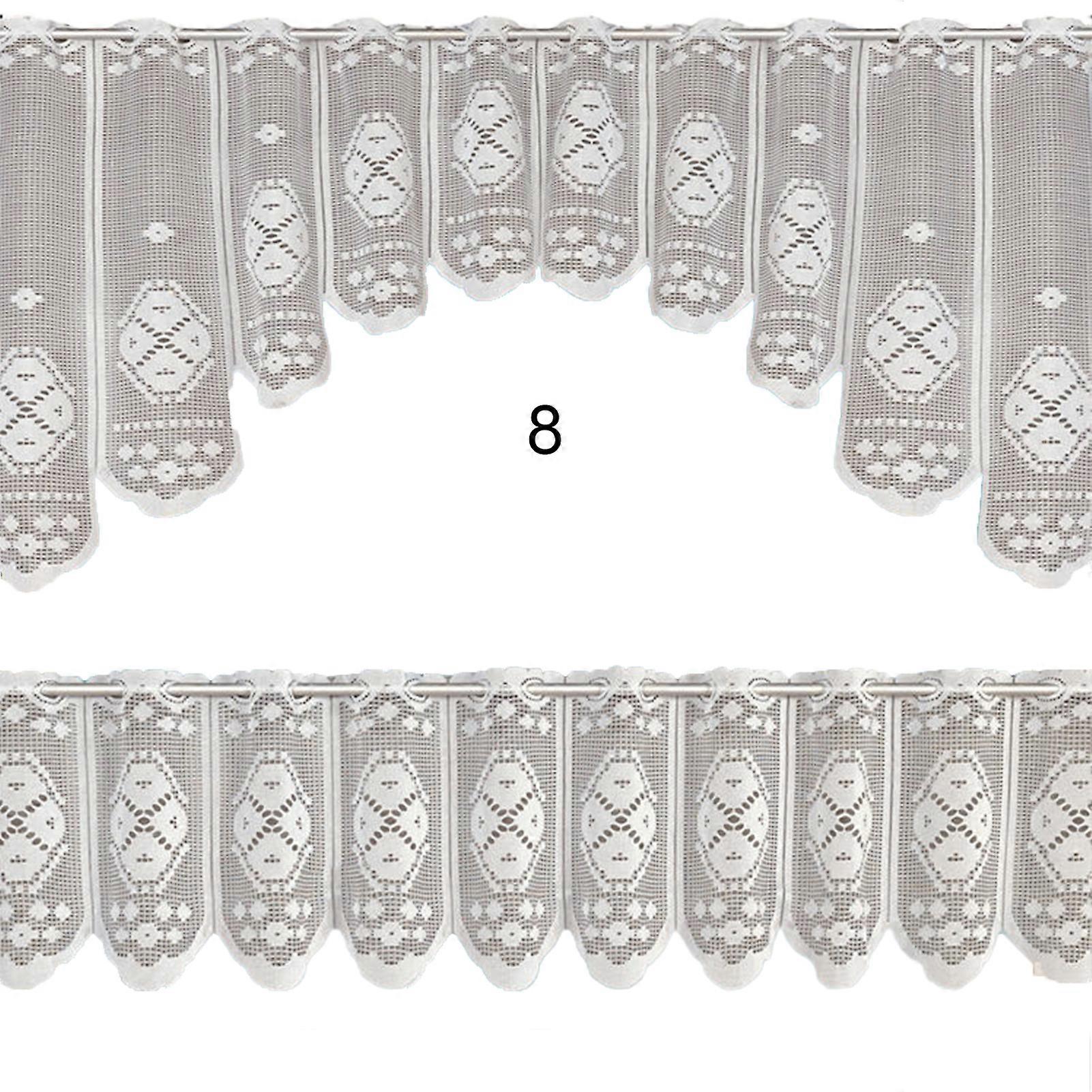 2Pcs/Set Lace Curtain Translucent Lace Design Vintage Style 2 Tier Cafe Curtain Set for Home