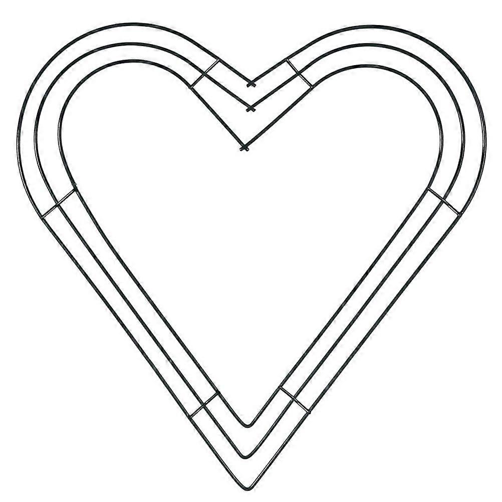 1Pc Heart Shape Iron Loop Xmas Wreath Ring DIY Accessory Iron Ring Random Color