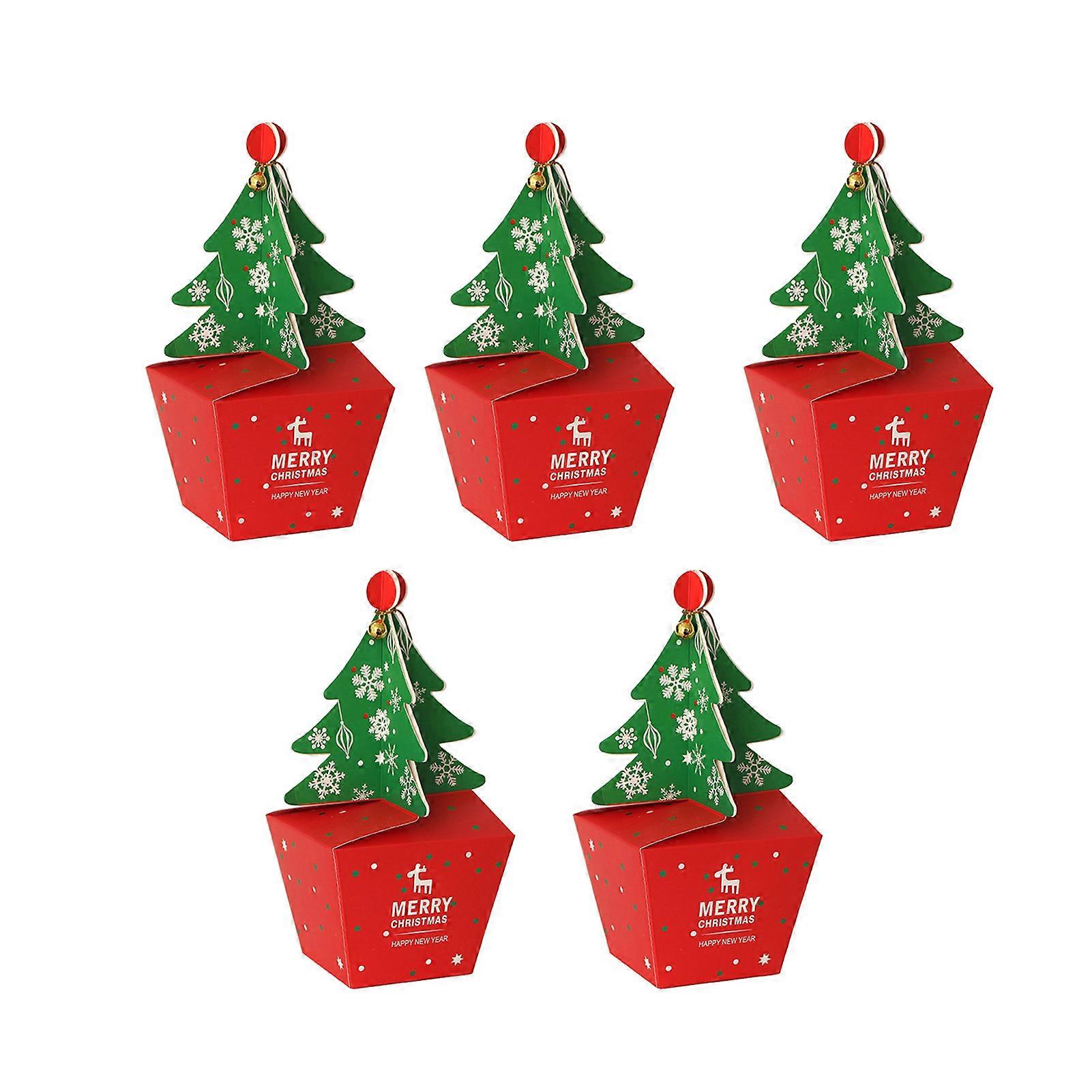 5PCS Christmas Candy Boxes Wedding Favor Boxes Add to the Christmas Atmosphere for Wedding Bridal Shower Birthday Party