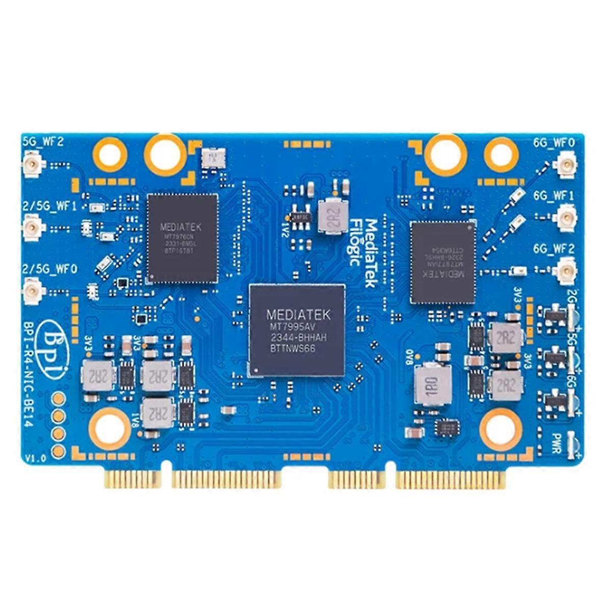 لملحقات وحدة Banana Pi -R4-NIC-BE14 Wifi7 لمجموعة شرائح -R4 MT7995AV 2 واجهة PCIe 3.0 ، 2