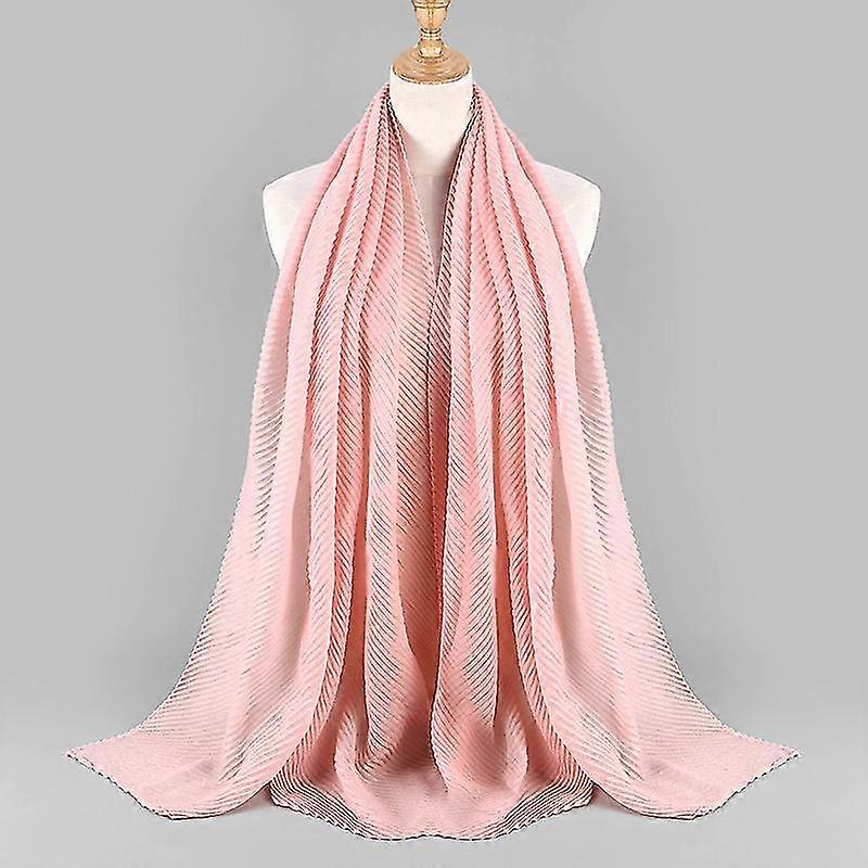 New Fashion Twill Embossed Pleated Scarf, Cotton And Linen Headscarf, Ladies Headscarf, Scarf