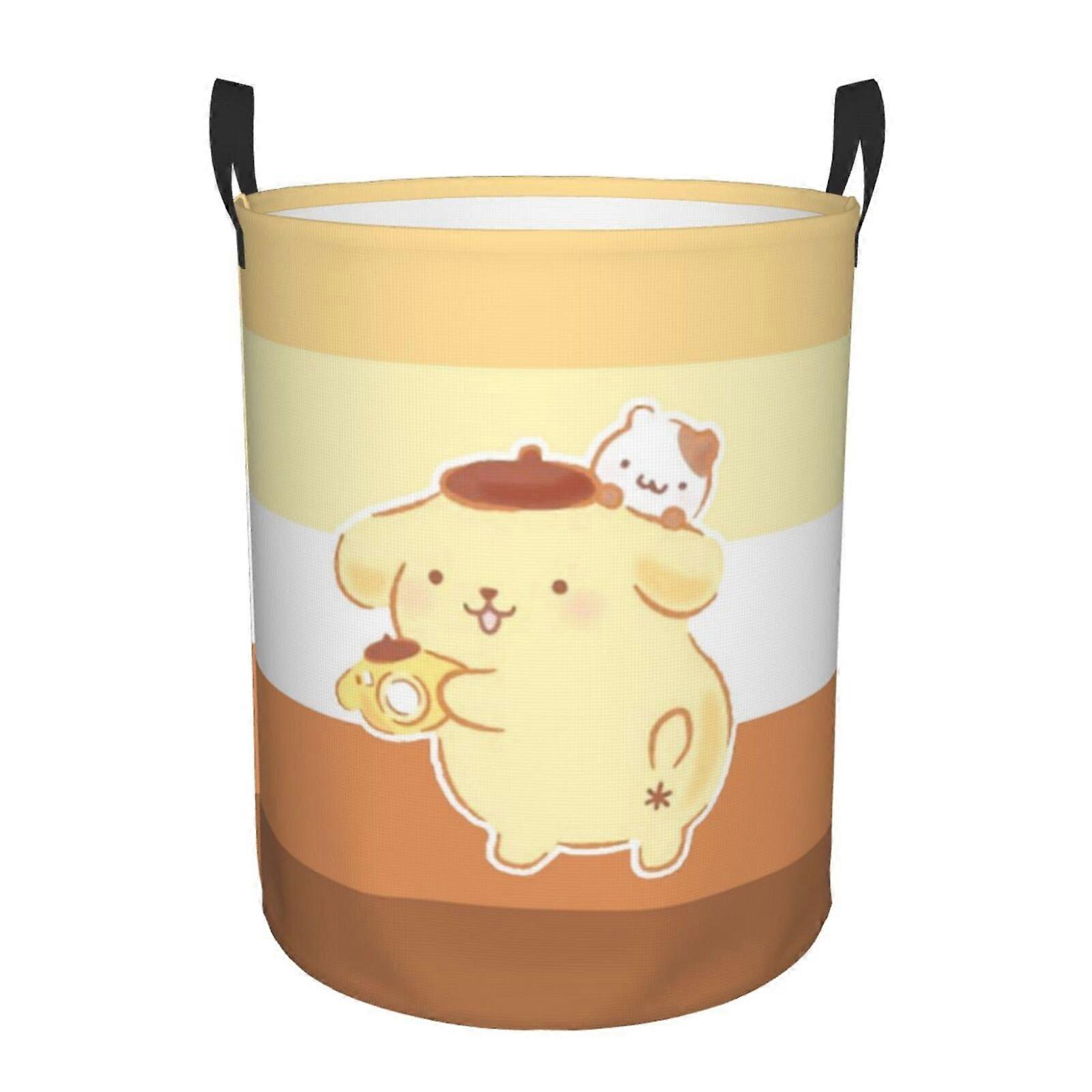 Pompompurin 3d Graphic Flame Laundry Basket Fire Flame Clothes Hamper Storage With Handle-SYS28068