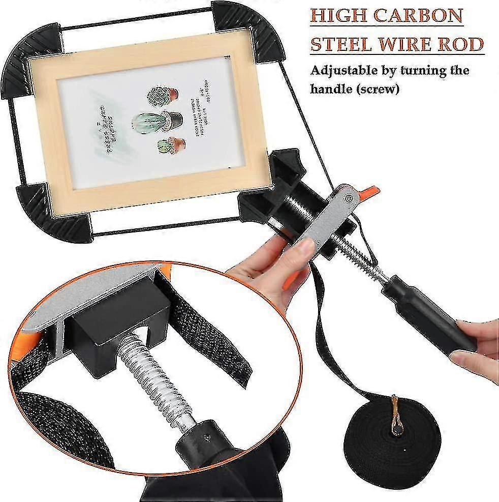 Frame Tensioner With 4 Claws Belt Tensioner Aluminum Angle Tensioner With 4m Nylon Strap Corner Tensioner Corner Clamp Belt Clamp For Picture Frame Dr