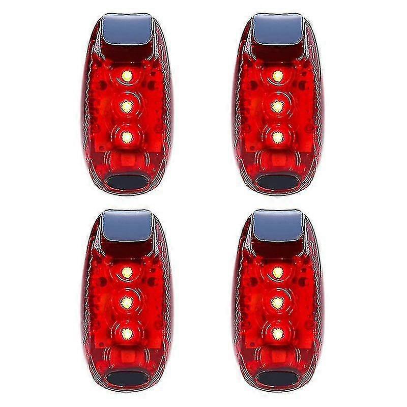 4 Pcs Safety Light Waterproof Red Flashing Bicycle Rear Light, Suitable For Running, Walking, Cycli