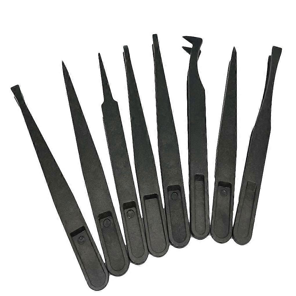 8pcs Anti-static Electronic Tweezers Kit Plastic Electronics Diy Pcb