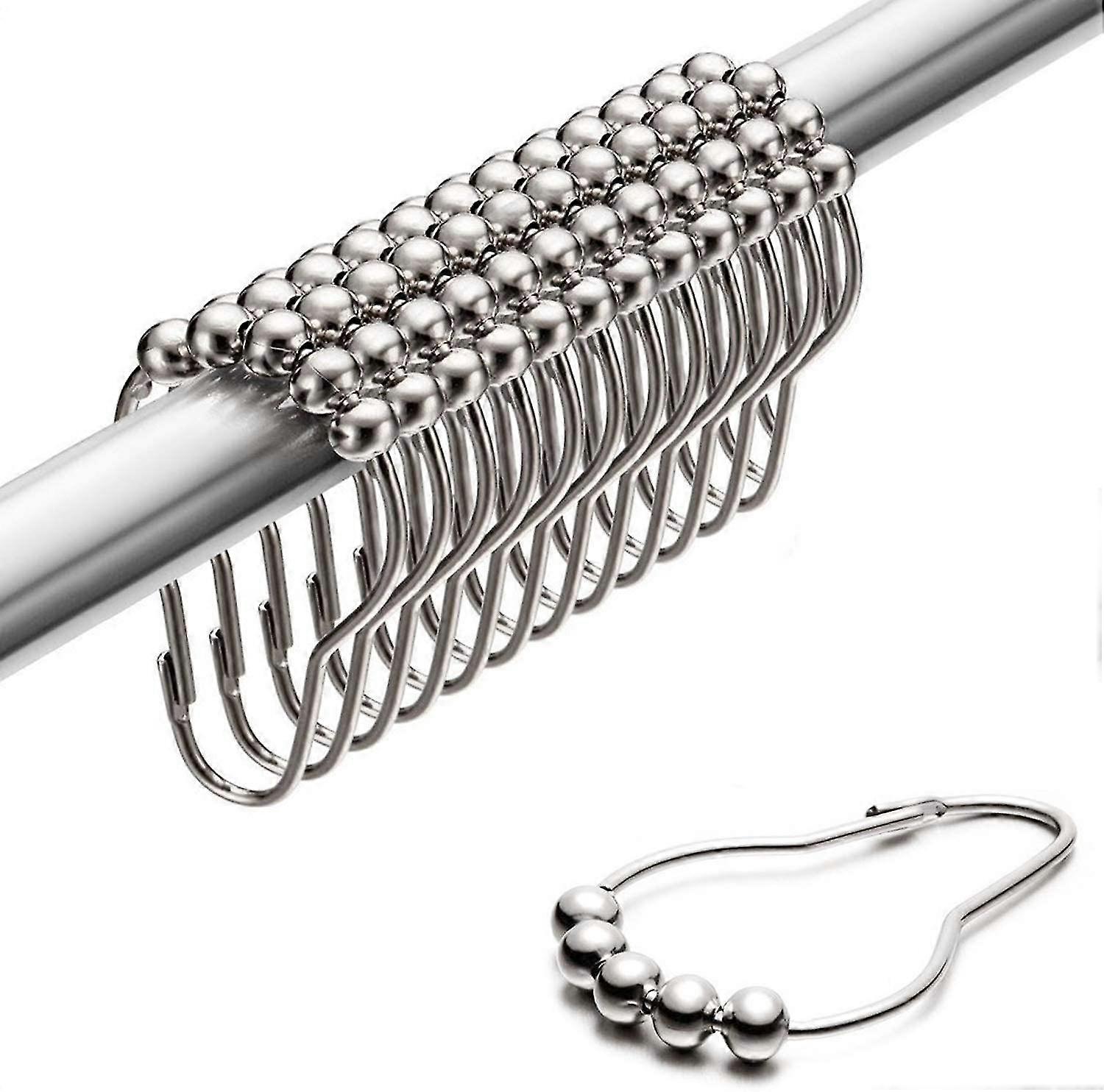 12 Pieces Heilwiy Shower Curtain Hooks With Sliding System Made Of Stainless Steel Gift