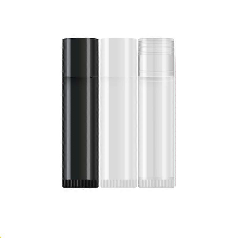3Pcs 5g Oval Lip Balm Containers Empty Refillable Plastic DIY Crayon Pipe Bottle Case
