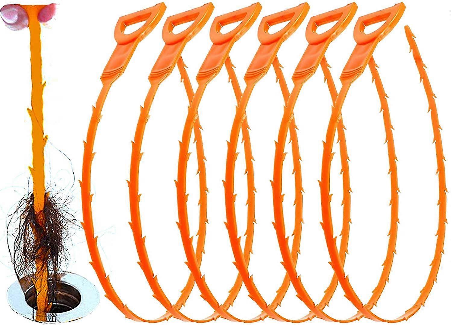 Pack de 6 Drain Déboucheur Outil De Plomberie pour Salle De Bain Douche & Baignoire Drain Nettoyant Évier Déboucheur Cheveux Attrape-Cheveux Bâton