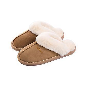 Femmes Hommes Pantoufles Moelleux Mousse À Mémoire De Mémoire Slip-on Maison Suedette Pantoufle avec Semelle Anti-Dérapante Intérieur Extérieur, Kaki44-45