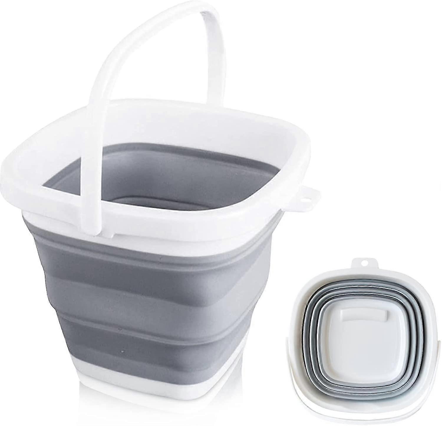 Foldable Silicone Bucket,heilwiy Collapsible Plastic Bucket Foldable Cleaning