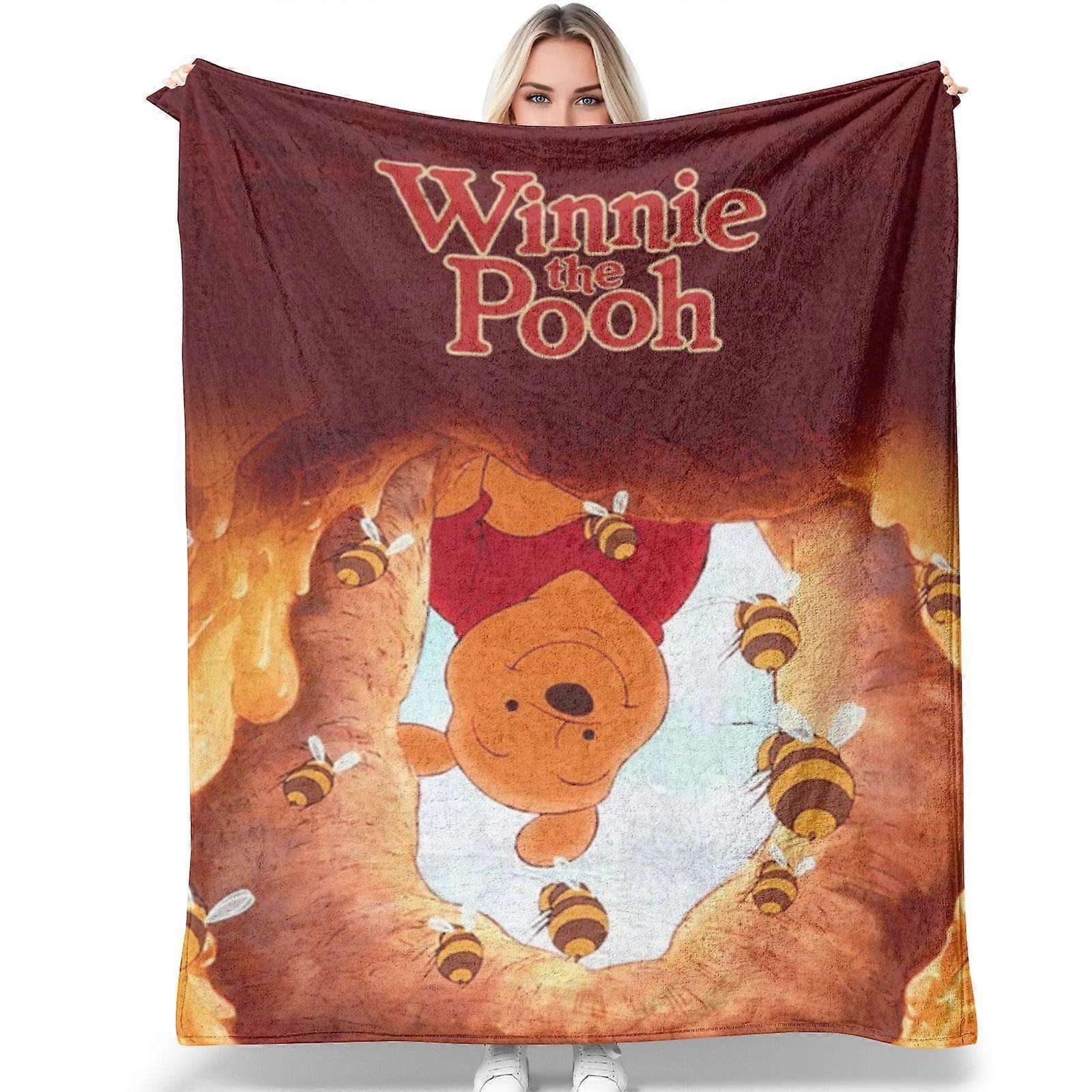 Winnie The Pooh Blanket,Throw Blankets Flannel Sleep Cozy Lightweight Ultra-Soft Micro Blankets for Sofa Travel Air Conditioning Bedding
