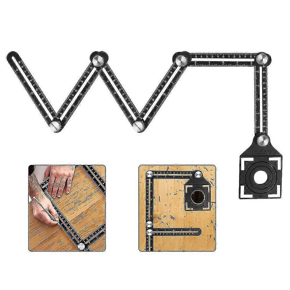 Multi-angle Measuring Ruler, Aluminum Alloy Angle Jig Tool, Six-sided Folding Ruler