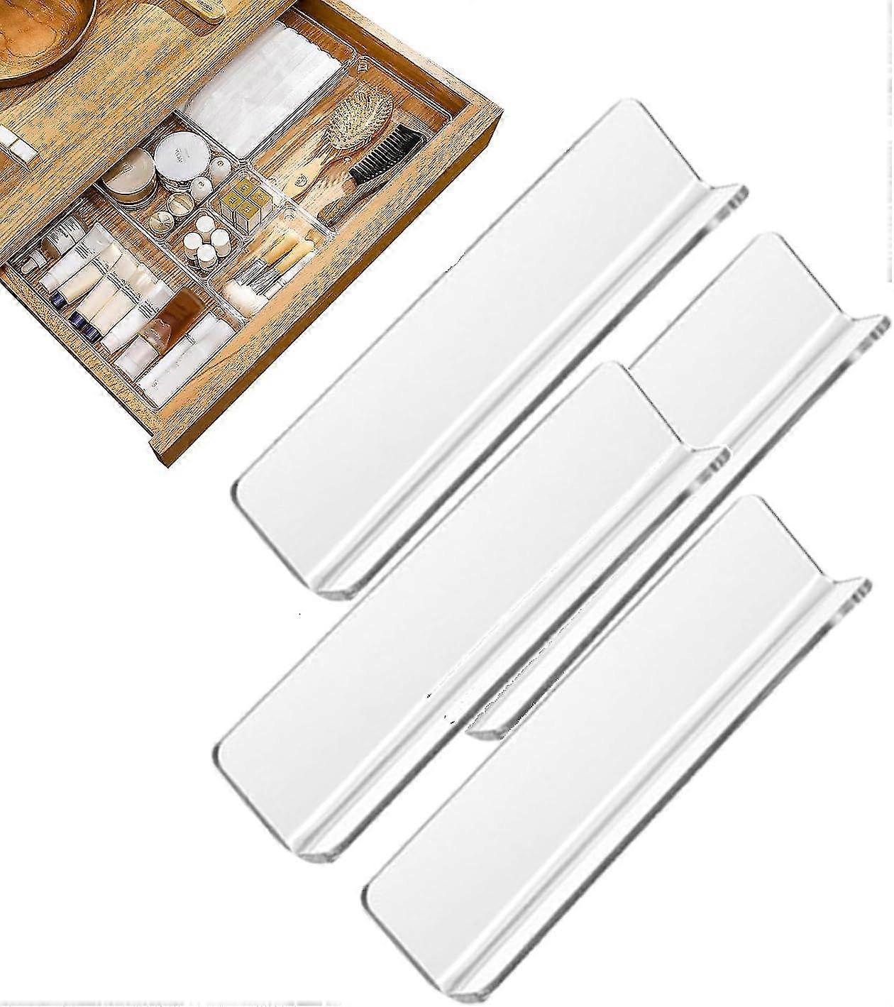 Clear Acrylic Drawers Separators | Adjustable Drawer Dividers Organizers | Transparent Shelf Separators4PCS - q37/YY