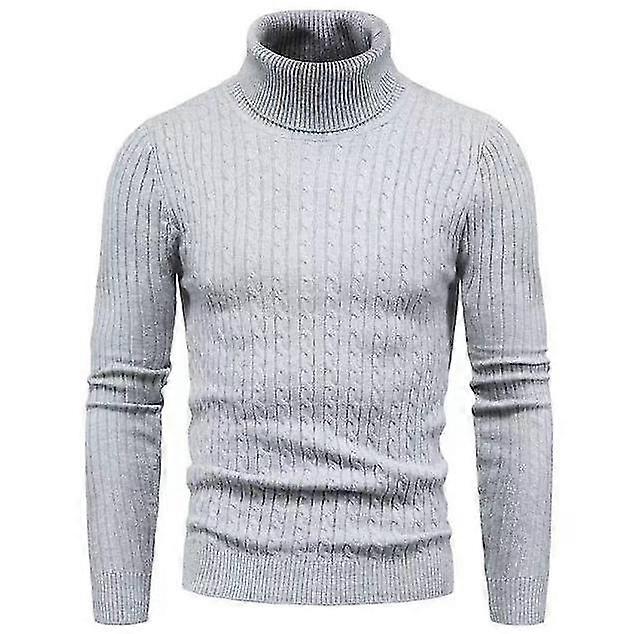Herren Rollkragenpullover Slim Fit Einfarbig Pullover Unten Strickpullover 7 Farben/YY