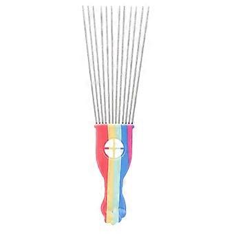 Professional Pick Comb Metal Detangle Peruukki Punos Hiusten muotoilu Kampa Kampaamo MuotoilutyökaluK1
