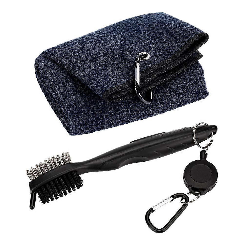 Pure Cotton Brush Tool Kit with Club Groove Cleaner Retractable Extension Cord and Clip(Black)