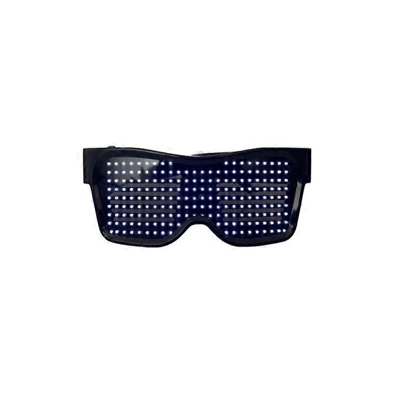 LED Glasses, Bluetooth APP Connected LED Display Smart Glasses USB Rechargeable DIY Funky Eyeglasses for Party Club DJ Halloween Christmas(Text, Graff