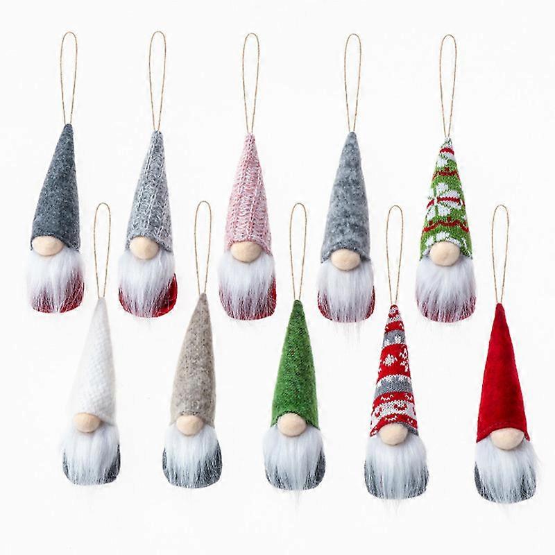 MIMIGO 5PCS Christmas Tree Hanging Gnomes Ornaments Swedish Handmade Plush Gnomes Santa Elf For Christmas Tree Or As A keychain