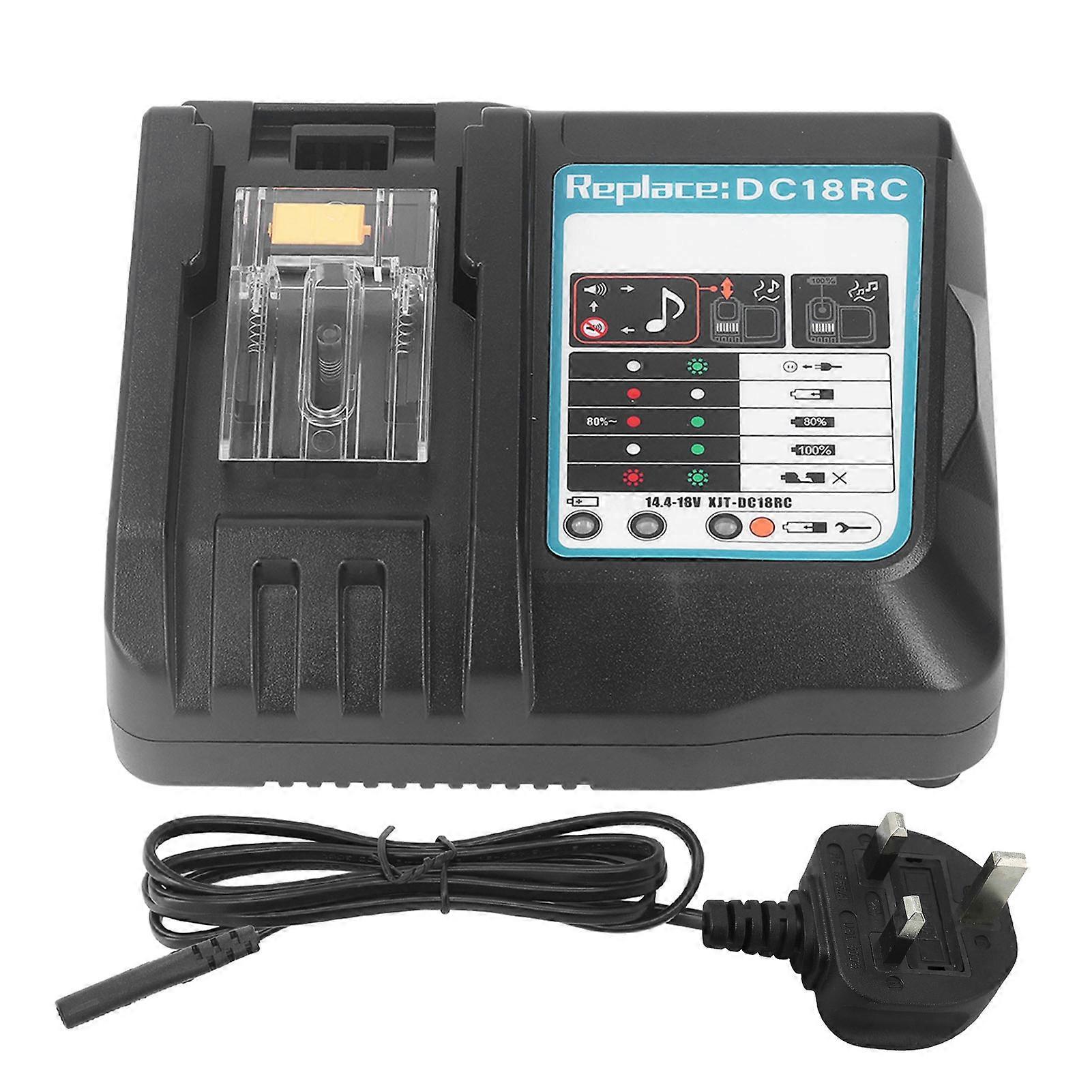 DC18RC 18V φορτιστής μπαταριών ιονική αντικατάσταση φορτιστών μπαταριών λίθιου για 14.4V 18V για LXT BL1850 BL1840B BL1820 BL1815 BL1860 100?240V UK βούλωμα