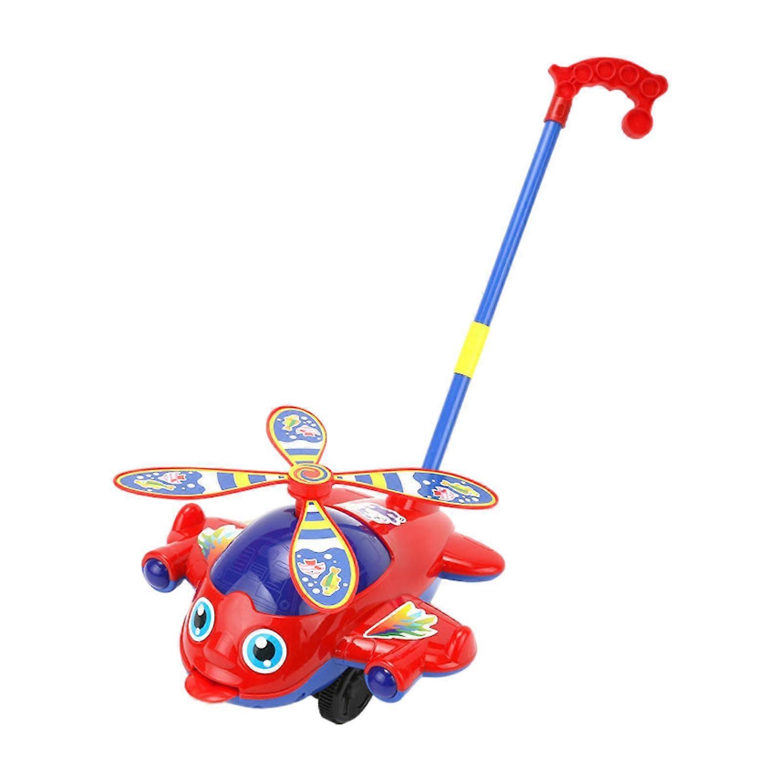 Push Along Walking Leketøy Solid førskolelæring for gutter Jenter Barn 1-3 år XL rød Sklisikker