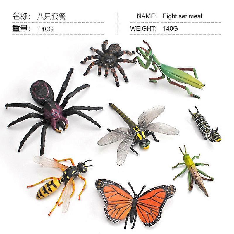 Mini Simulation of Wild Insect Model Poisonous Spider Caterpillar Butterfly Mantis Grasshopper Dragonfly Wasp Display Toy