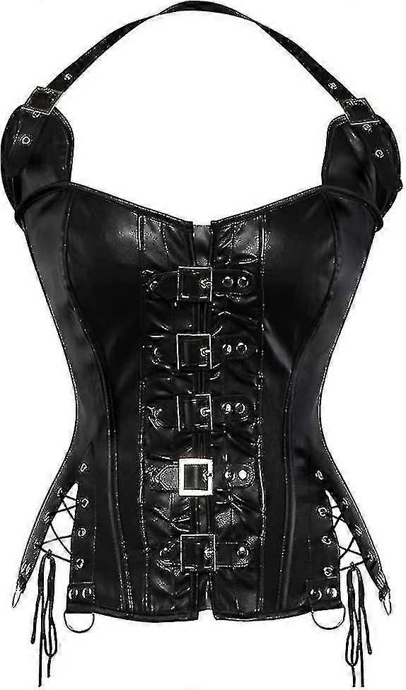 Corsets et bustiers pour femmes désossées Steampunk faux cuir Fiesta Party Top