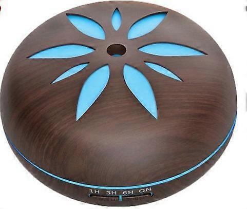 Dark Brown Aroma Diffuser 550ML Ultrasonic Nebulizer Humidifier, Room Humidifier Aromatherapy Oils Aroma Lamp with 7 LED Colors Dark Wood