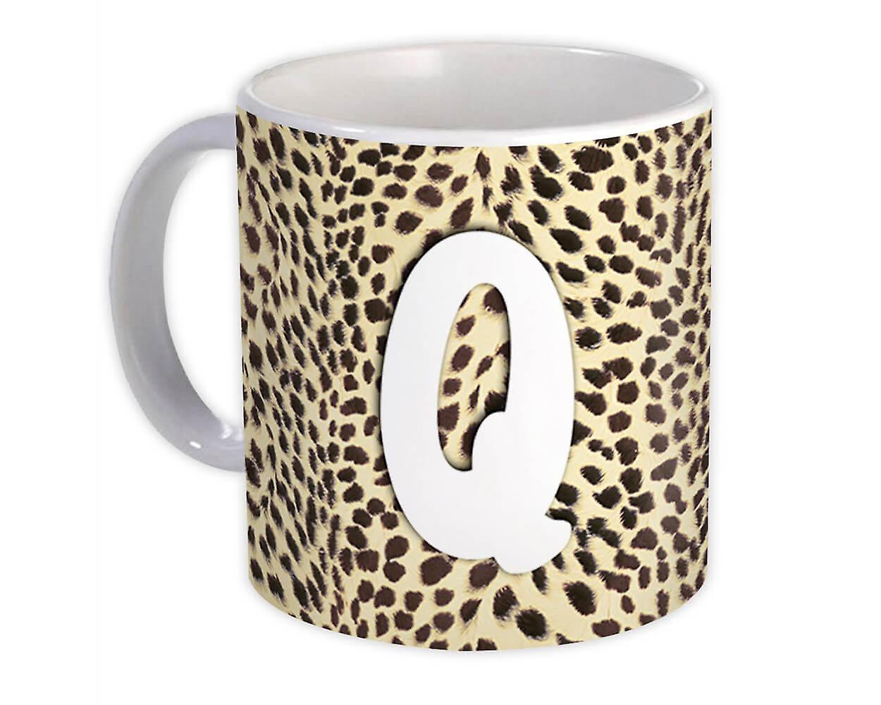 Gift Mug: Monogram Letter Q Cheetah