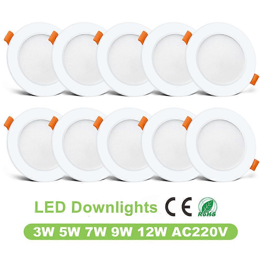 10 قطعة / القطعة LED النازل 220 فولت بقعة ضوء 3 واط 5 واط 7 واط 9 واط 12 واط راحة LED مصباح بقعة السقف بارد دافئ مصباح أبيض إضاءة المنزل