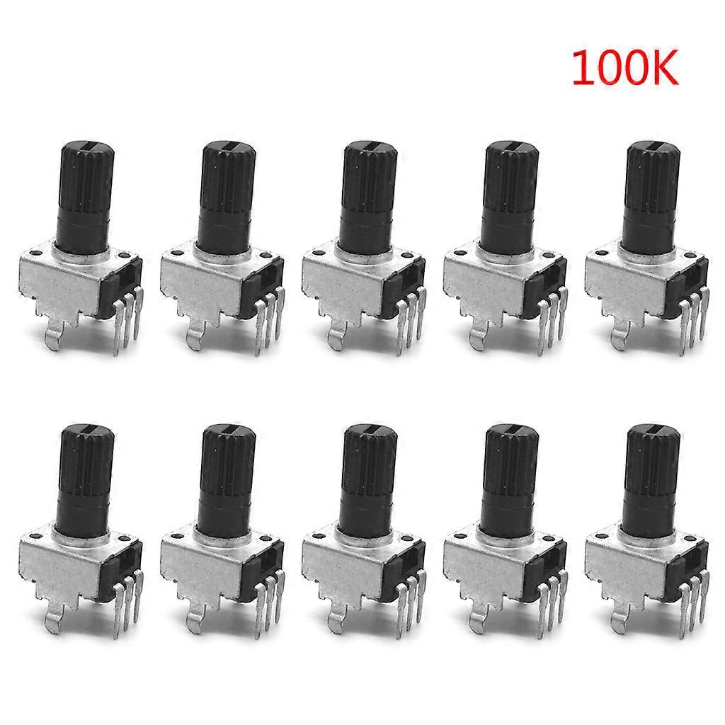10ks RV09 Vertikální hřídel potenciometru 12,5 mm 1K 2K 5K 10K 20K 50K 100K dlouhá rukojeť 0932 vertikální