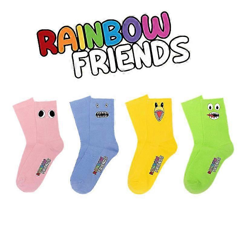 Rainbow Friends Calcetines Colorido Dibujos animados Lindos calcetines de algodón B