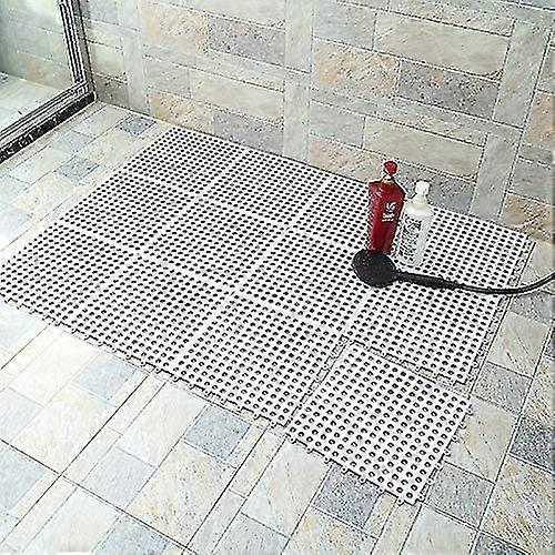 Rubber Flooring White 10pcs Interlocking Soft Pvc Non-slip Tile Splicing Waterproof Mat