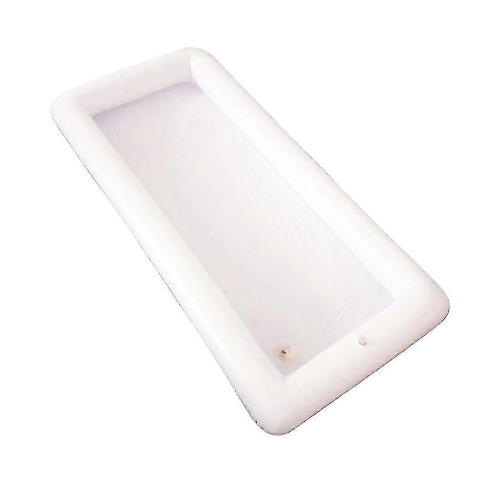 Inflatable Serving Bar White 134x64CM for Pool Party BBQ Picnic - Food Drink Holder Cooler Containers Ice Buffet Bar