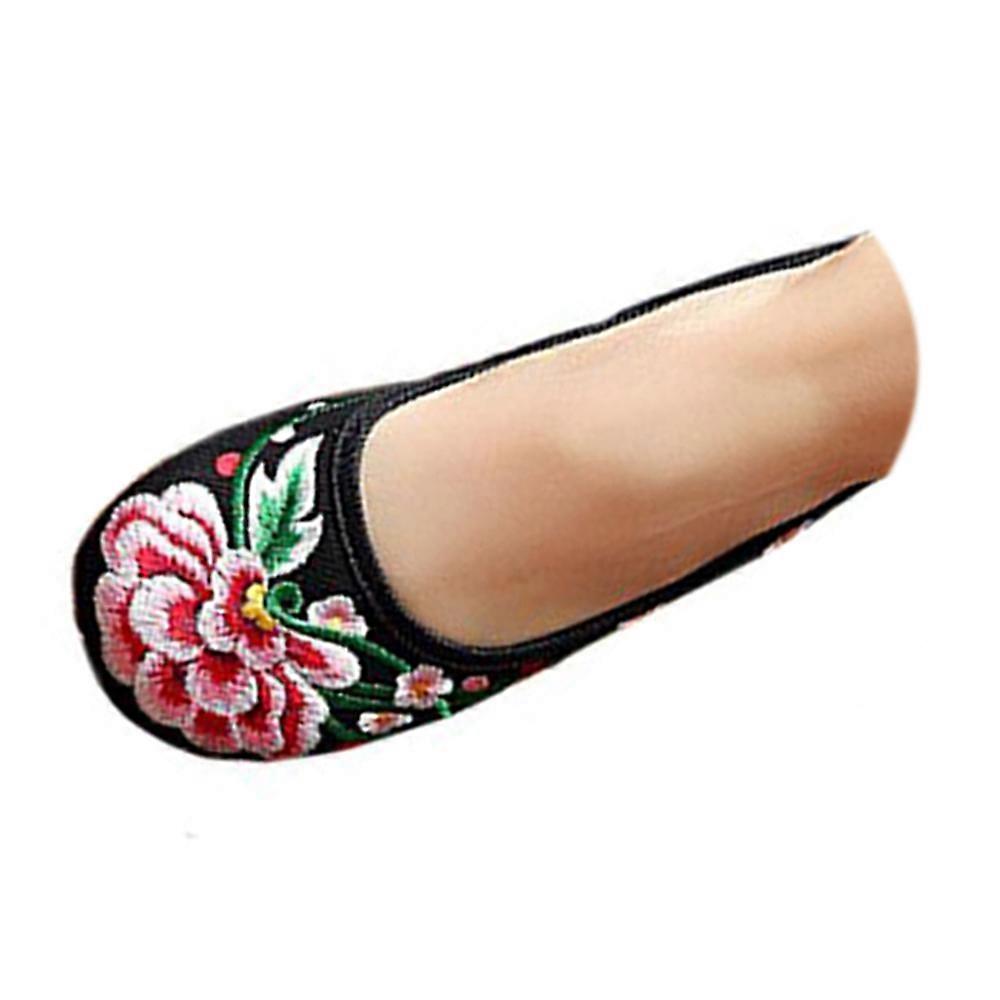 Vieux Pékin Tissu brodé Chaussures Fleur de prune