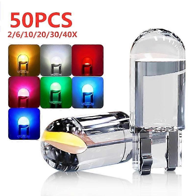LED T10 W5W Canbus Glass COB 6000k Reading Dome Lamp Marker Wedge License Platecar light Bulb 168 194 192 DC 12V White Blue Red