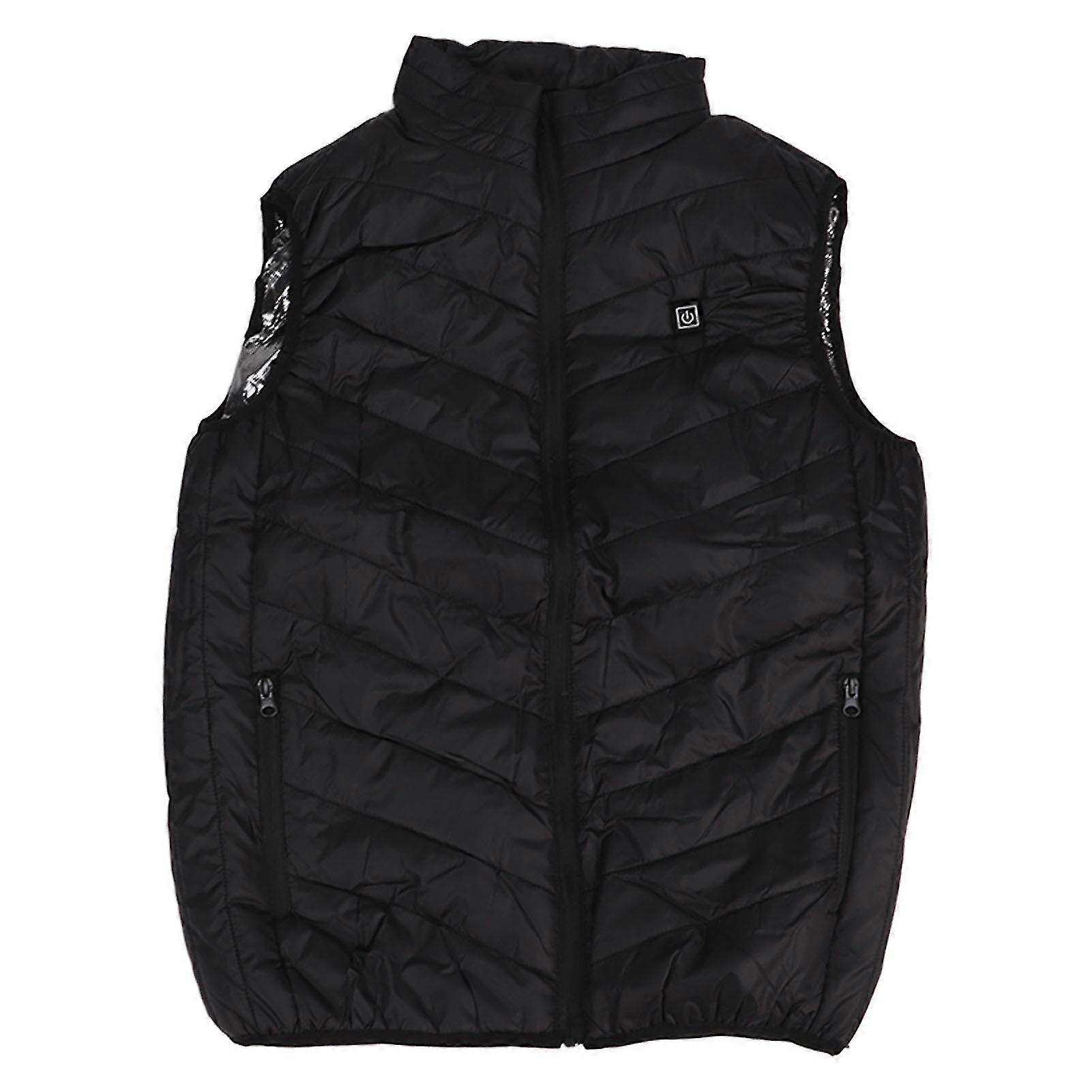Smart Men's Electric Heating Vest with 9 Zones, Polyester, Black, for Winter, Outdoor, Hunting, Ski, Camping (M to 4XL Sizes)