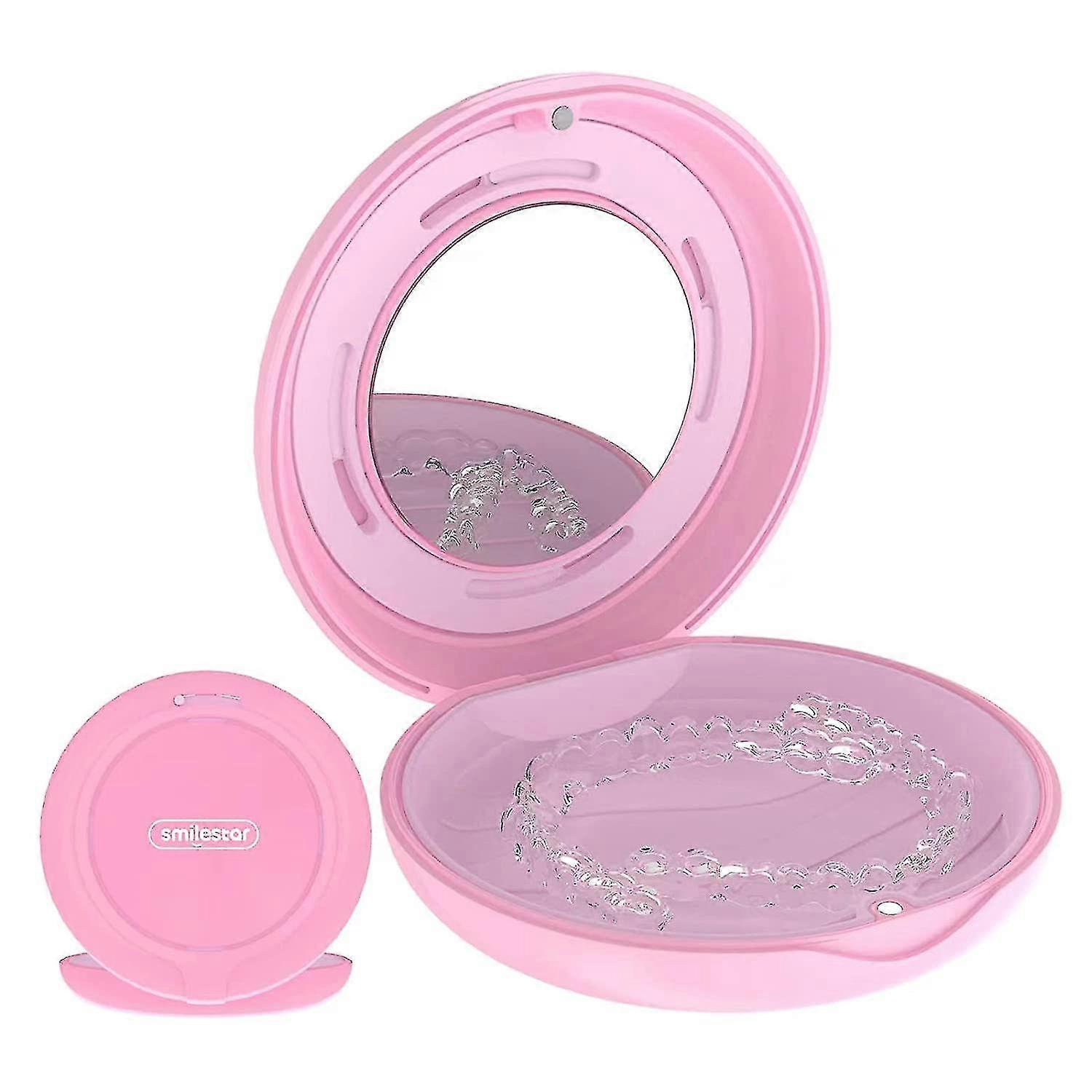 Retainer Case, Slim Aligner Case With Vent Holes And Mirror Compatible With Invisalign Night Guard And Mouth Guard