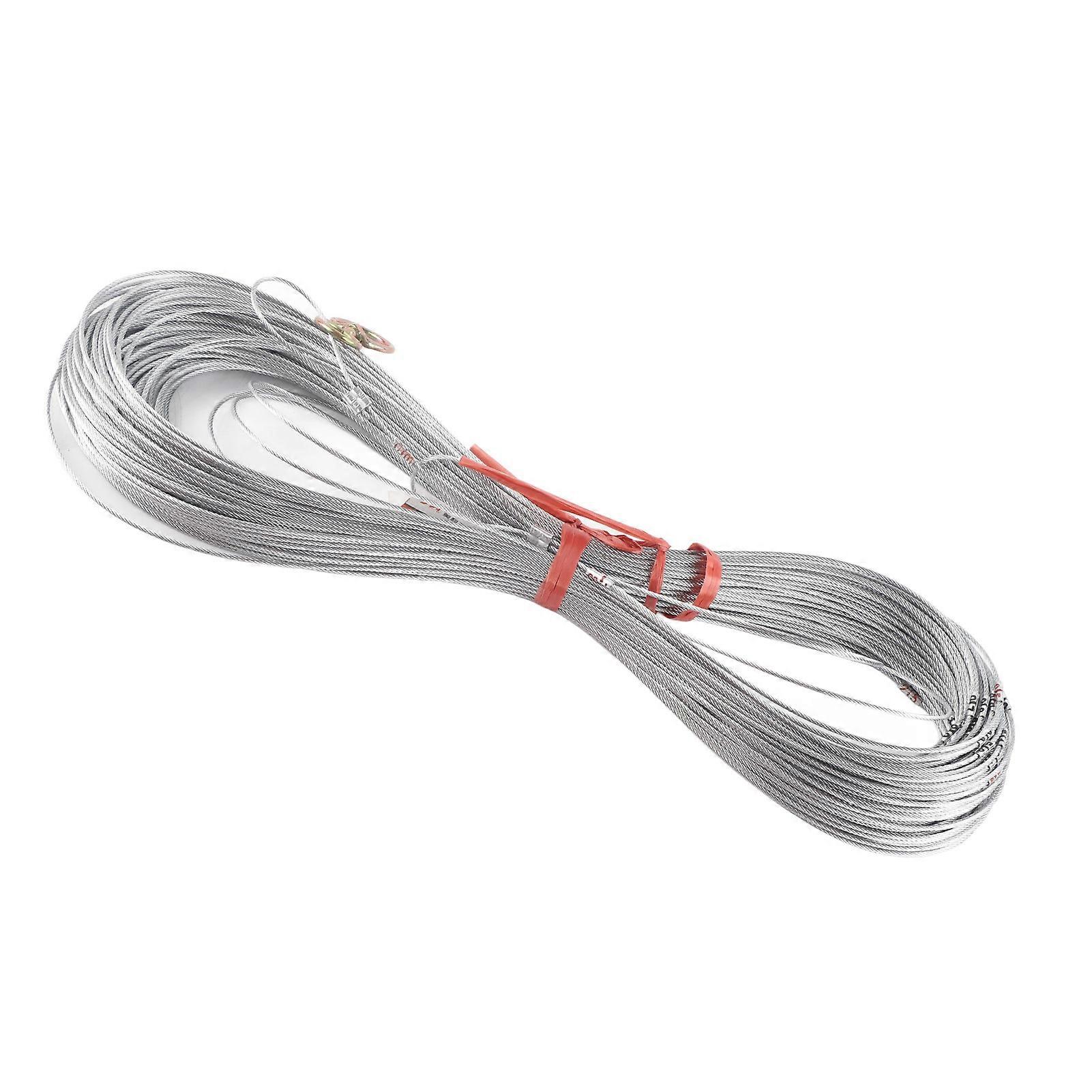 Steel Wire Measuring Rope Good Flexibility Sturdy Steel Rope Measuring Cord with Scale for Well Construction 100m/328.1ft