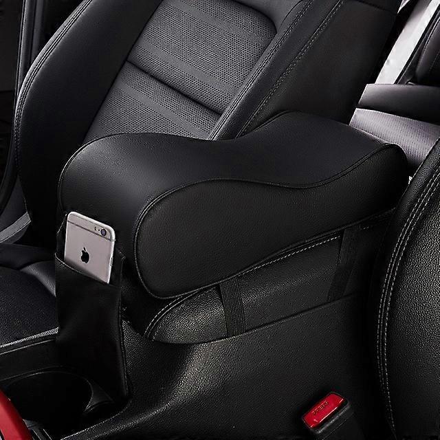 PU Leather Car Armrest Box Pad Cushion Auto Center Console Arm Rest Seat Box Heightening Soft Pad Hand Support with Storage Bags
