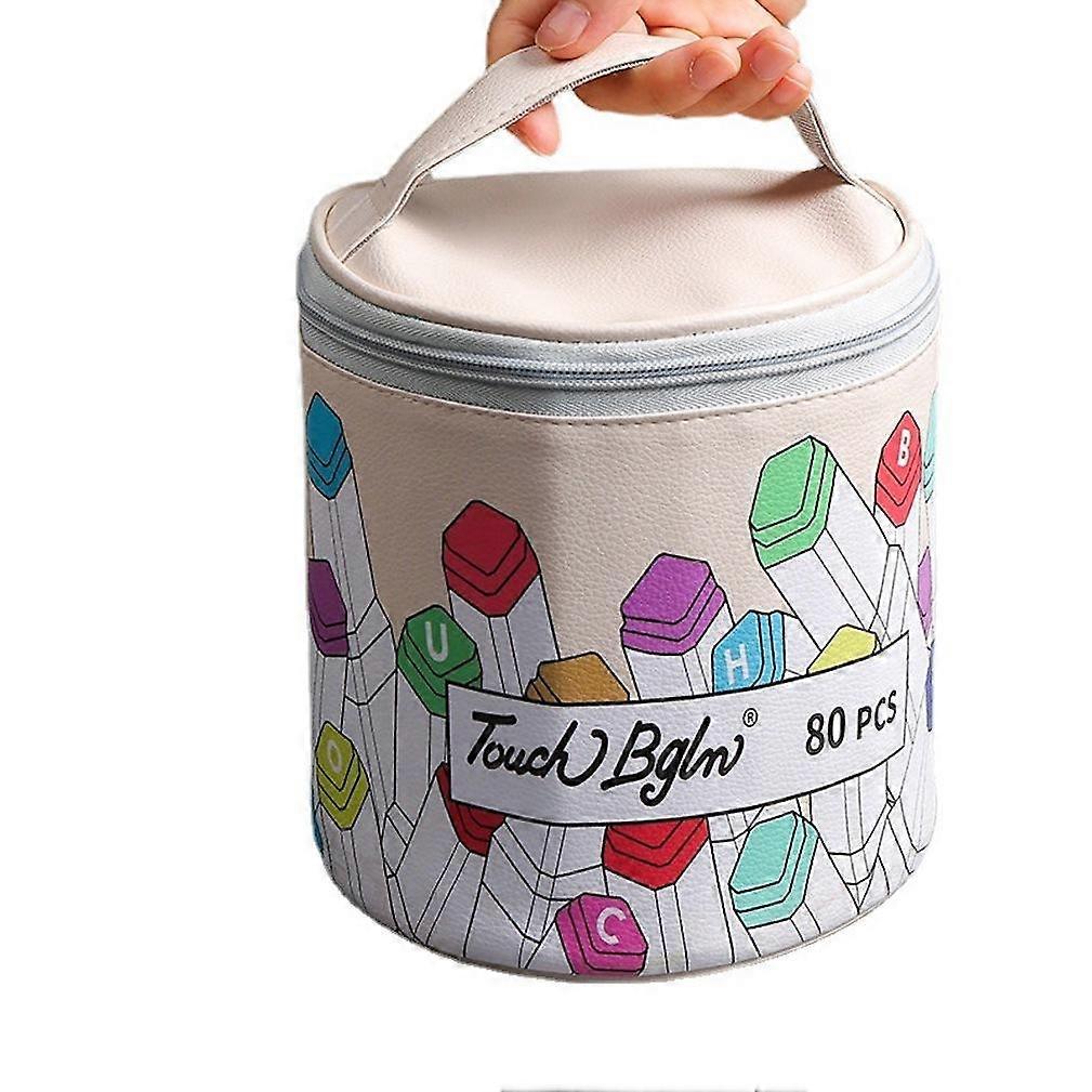 60 Colored Mark Pen Set Dual Tips Markers with Durable Carrying Bag Professional Art Kit